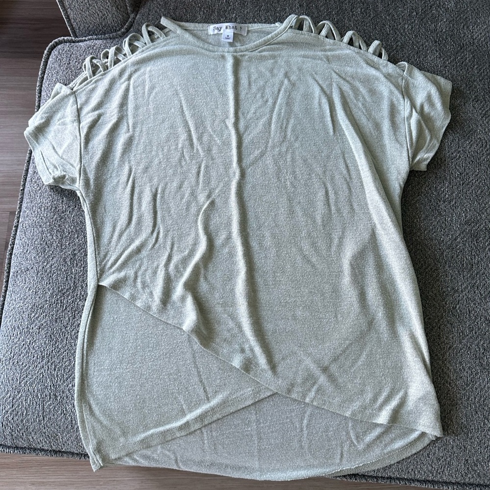 Gray cross top
